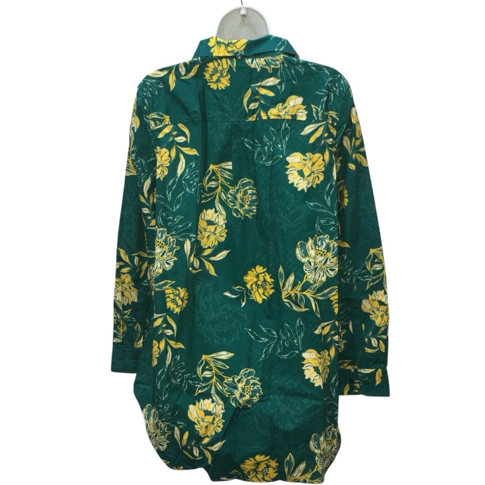 Masseys Green Yellow Floral Button Down Tunic Top Shirt - Women’s 12 NWOT - Picture 7 of 10